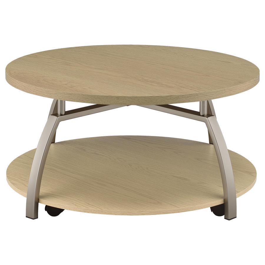 Dacre 2-piece Round Coffee and End Table Set Greige