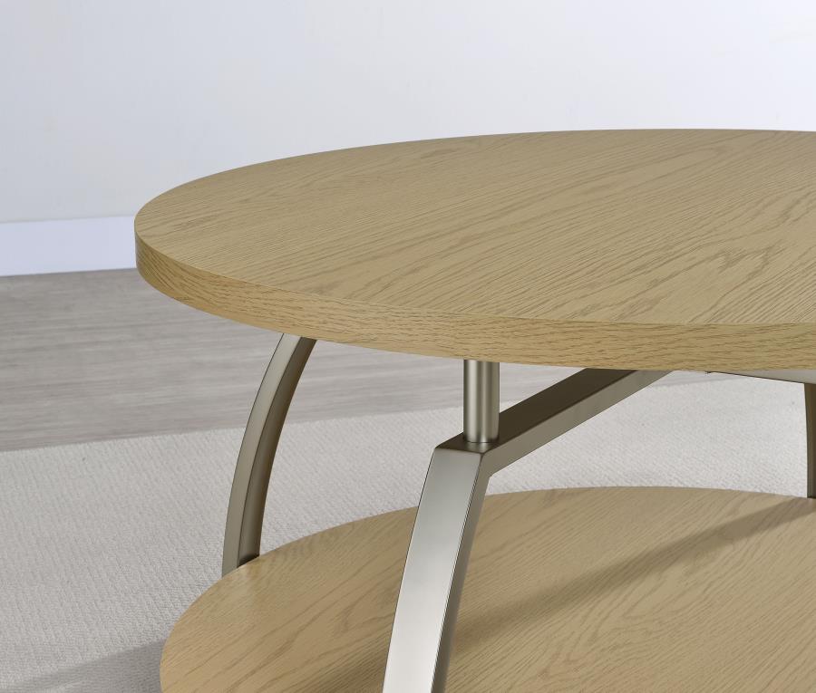 Dacre 2-piece Round Coffee and End Table Set Greige