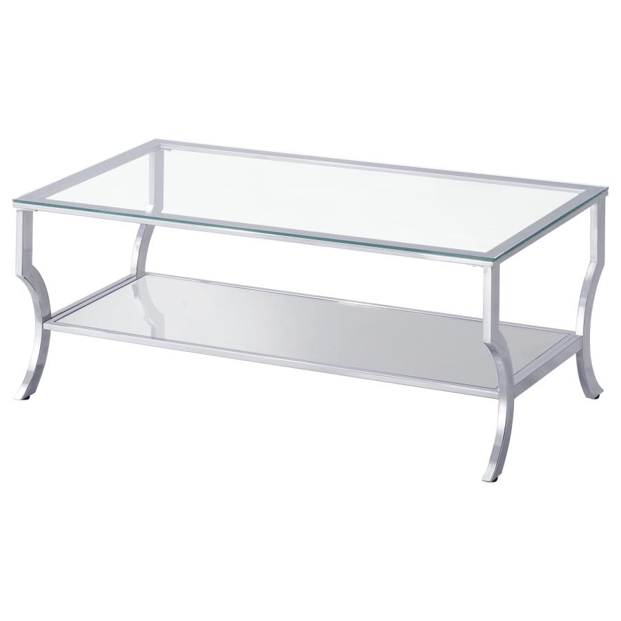Saide 2-piece Glass Top Coffee and End Table Set Chrome