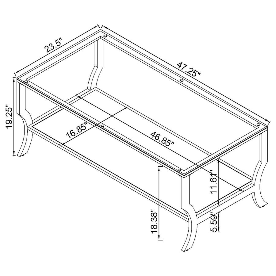 Modal Additional Images for Saide 2-piece Glass Top Coffee and End Table Set Chrome