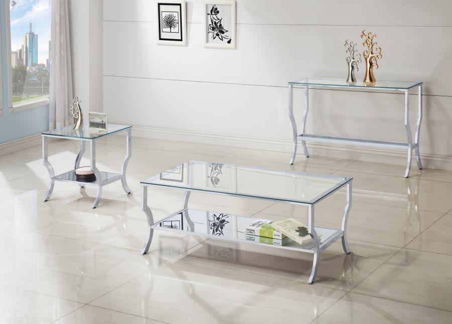 Modal Additional Images for Saide Rectangular Glass Top Entryway Console Table Chrome