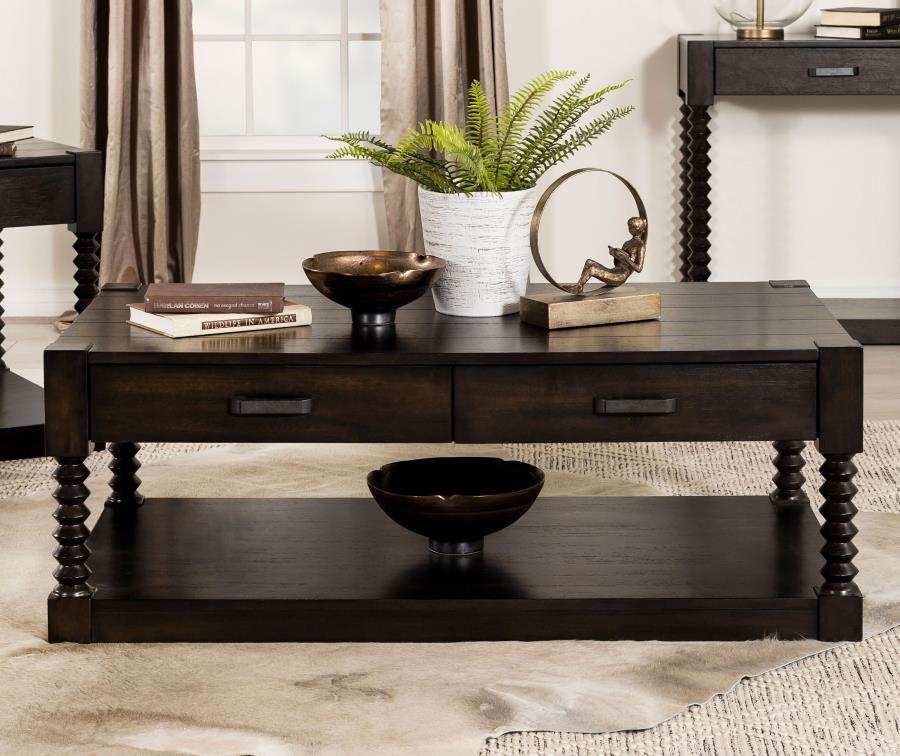 Meredith 2-drawer Rectangular Coffee Table Coffee Bean