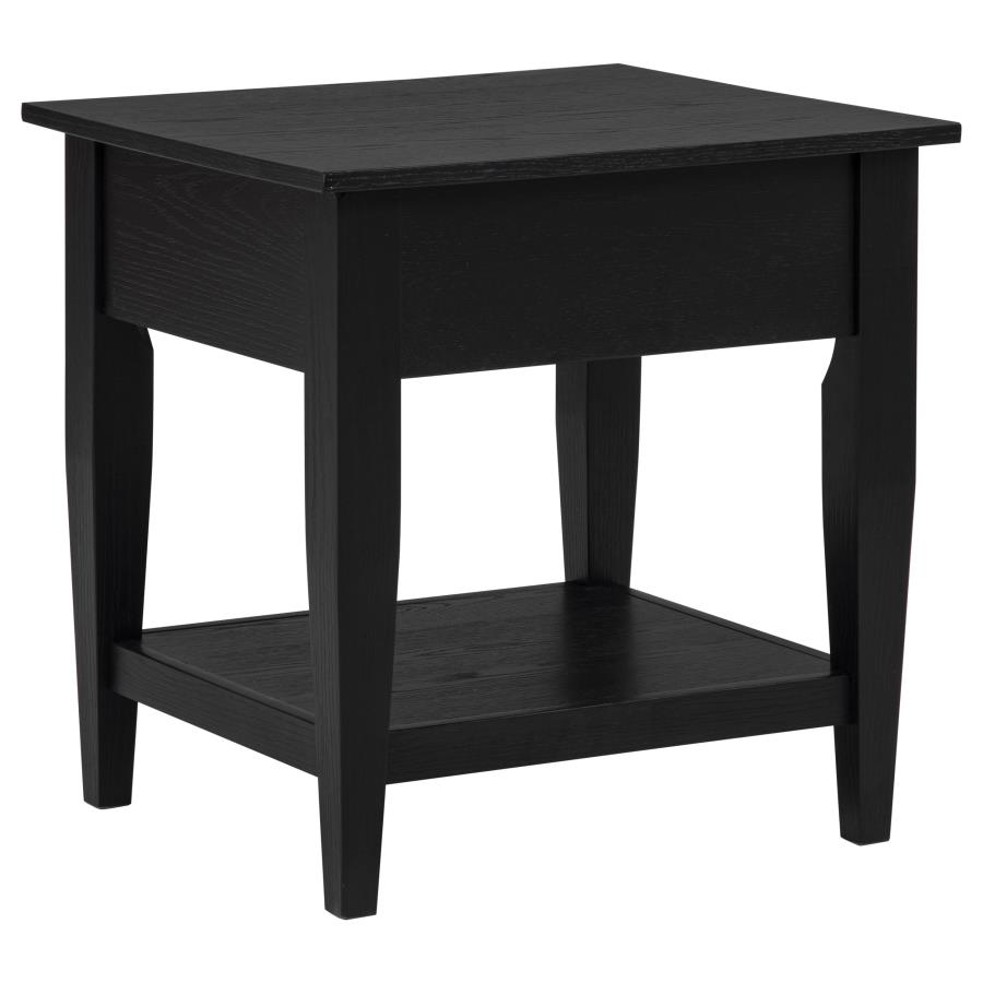 Lindenton 1-drawer Wood Occasional Side End Table Black