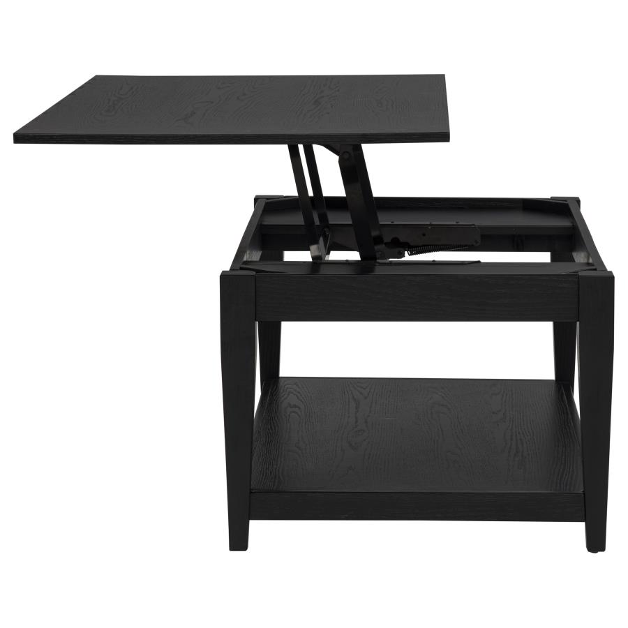 Lindenton 3-piece Wood Lift-Top Coffee and End Table Set Black
