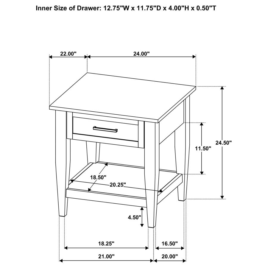 Lindenton 1-drawer Wood Occasional Side End Table Blonde