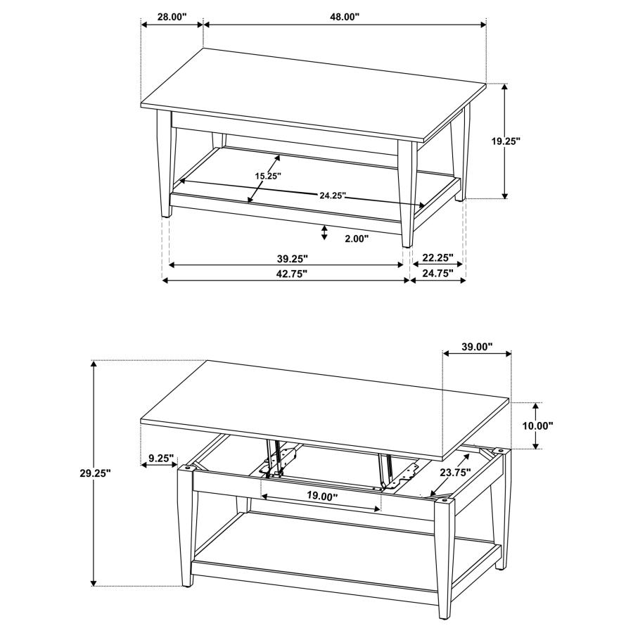 Modal Additional Images for Lindenton 3-piece Wood Lift-Top Coffee and End Table Set Blonde