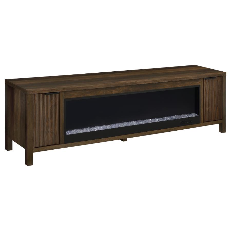 (image for) Carey 79-inch TV Stand Fireplace Media Console Dark Pine