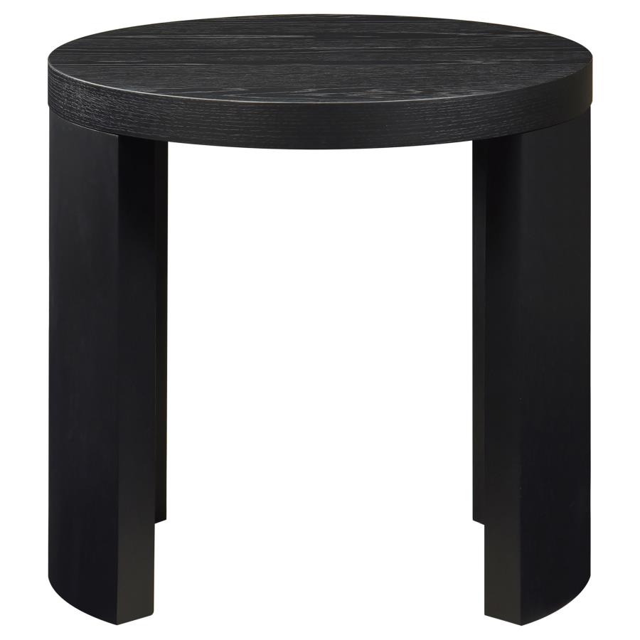 Sweeney 24-inch Round Wood Occasional Side End Table Black