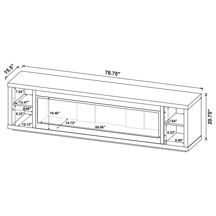 Modal Additional Images for Deiter 79-inch TV Stand Fireplace Media Console Black