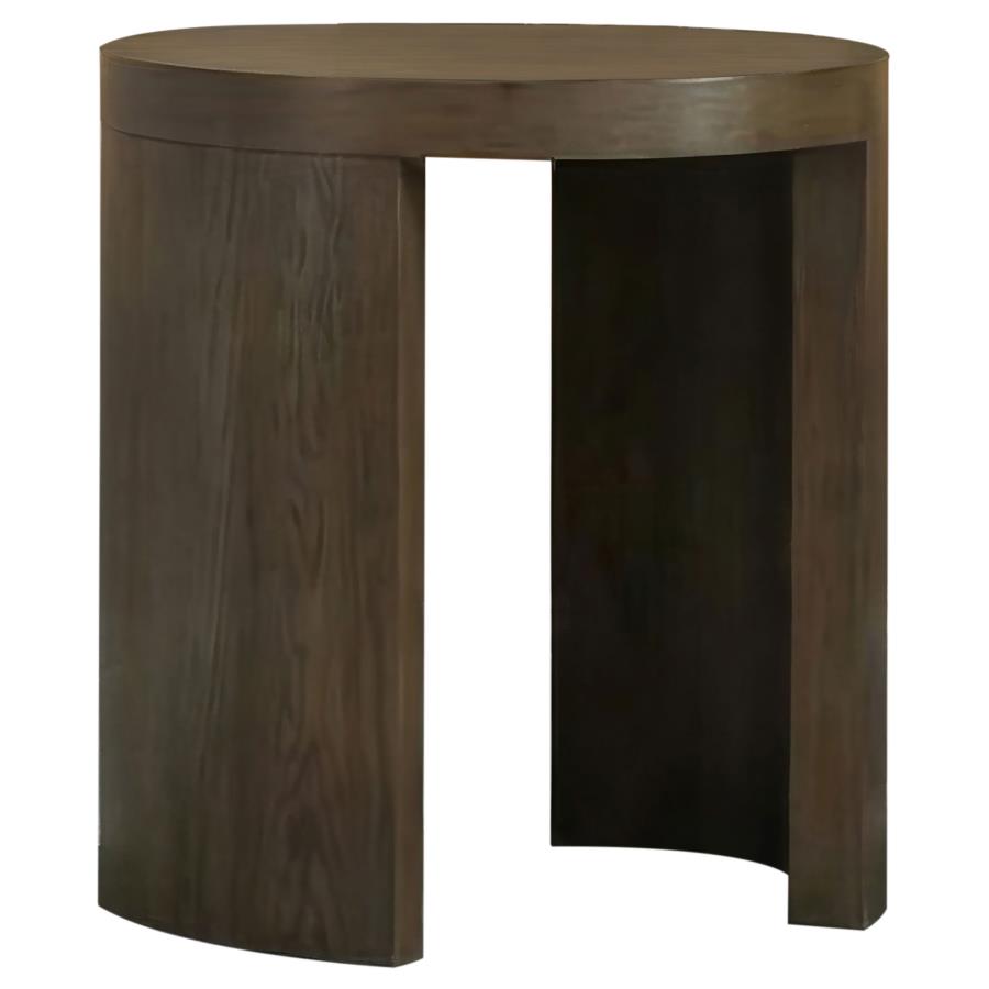 (image for) Sweeney 24-inch Round Wood Occasional Side End Table Dark Walnut