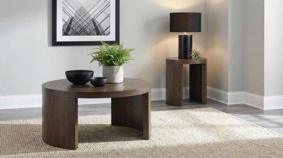 (image for) Sweeney 2-piece Coffee and End Occasional Table Set Dark Walnut