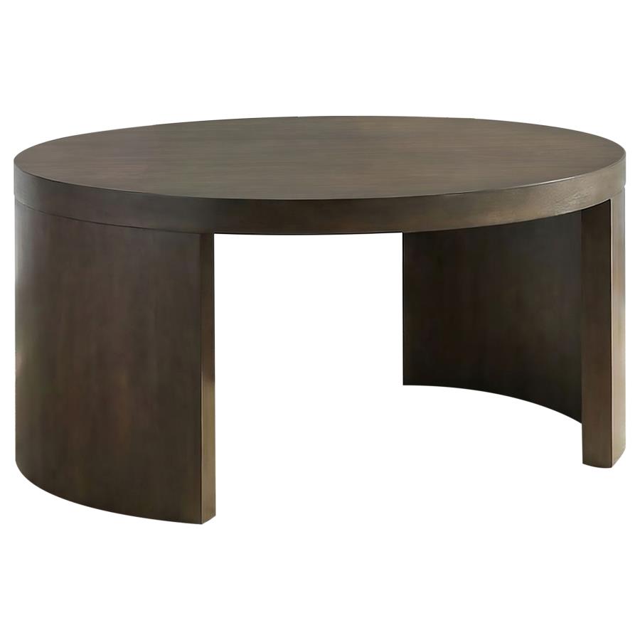 (image for) Sweeney 39-inch Round Wood Occasional Cocktail Coffee Table Dark Walnut
