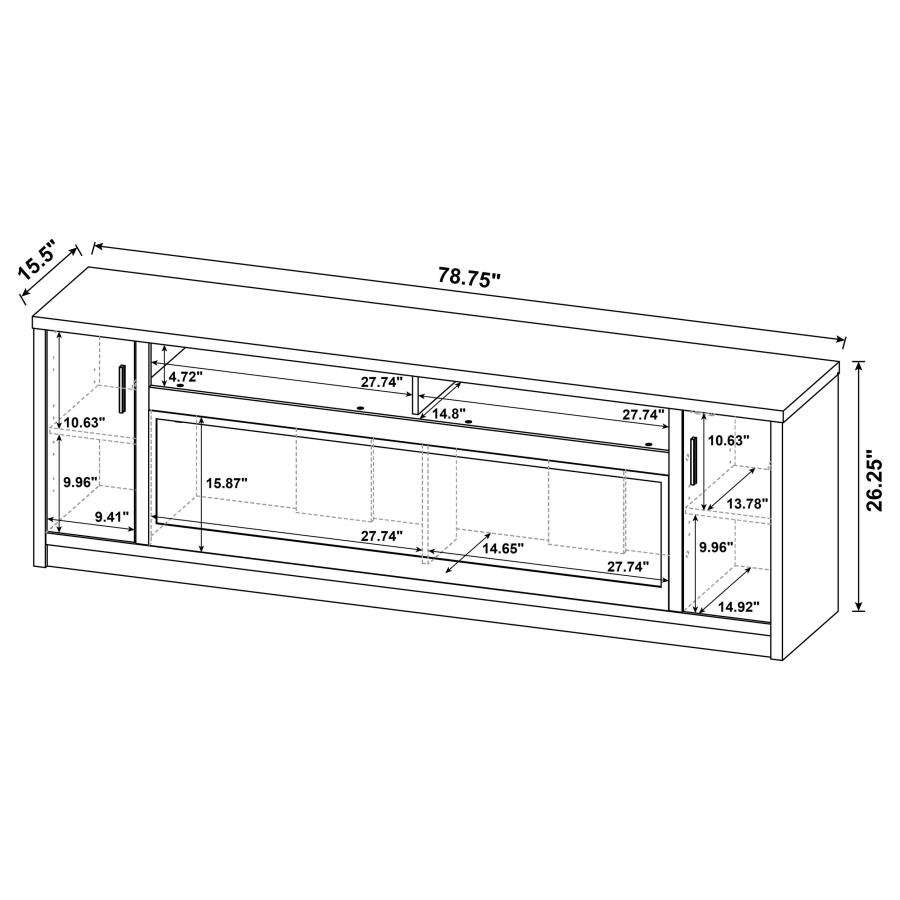 Modal Additional Images for Eddy 79-inch 2-door TV Stand Fireplace Media Console Mango