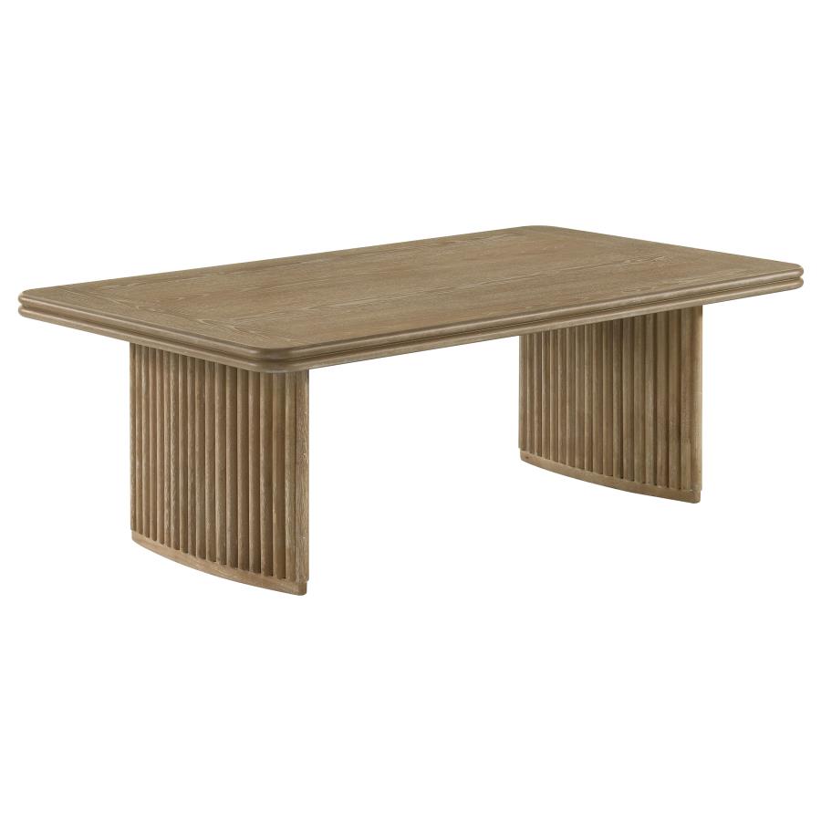 Adina 3-piece Wood Coffee Table Set Distressed Light Brown