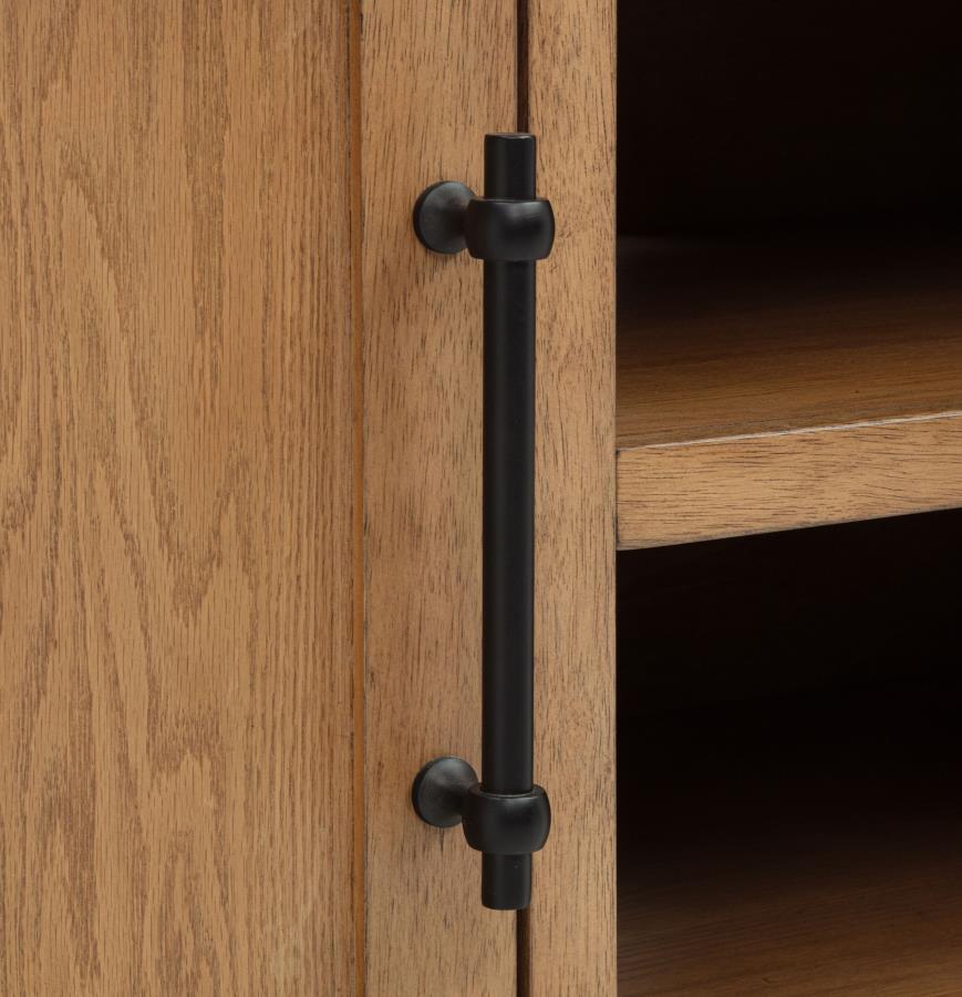 Beasley 2-Door 71-Inch Wood TV Stand Media Console Golden Oak