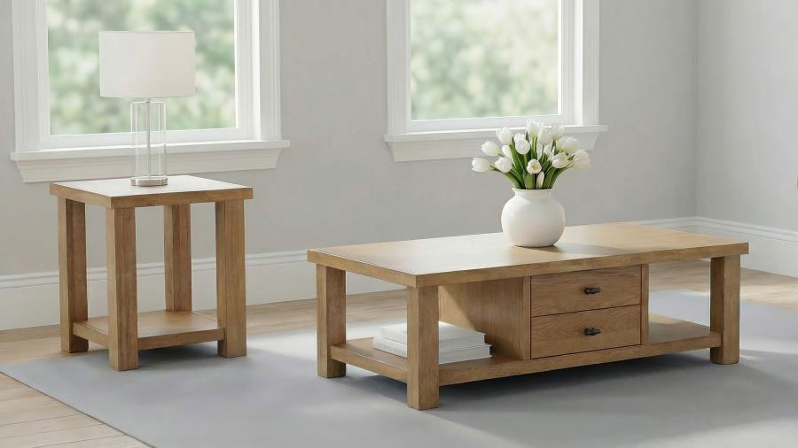 Modal Additional Images for Beasley 2-Drawer Wood Coffee Table Golden Oak