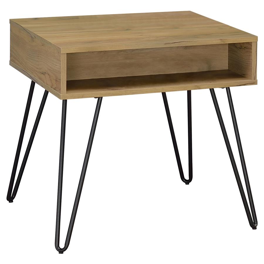 Fanning Engineered Wood Side End Table Golden Oak (image for) Fanning Engineered Wood Side End Table Golden Oak