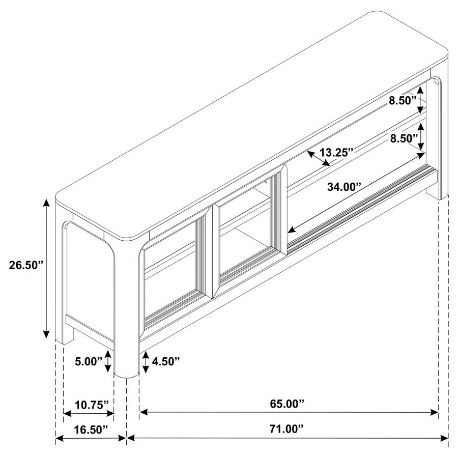 Modal Additional Images for Solano 71-inch 2-door TV Stand Media Console Weathered Mango
