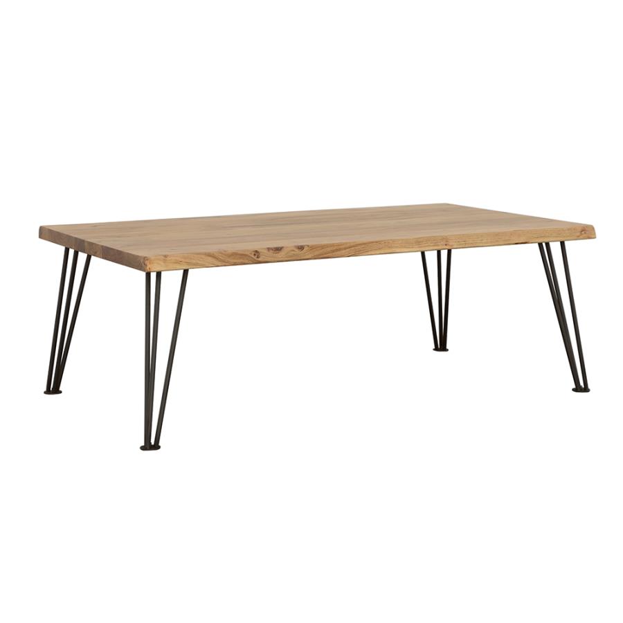 Zander Rectangular Wood Top Coffee Table Natural Brown (image for) Zander Rectangular Wood Top Coffee Table Natural Brown