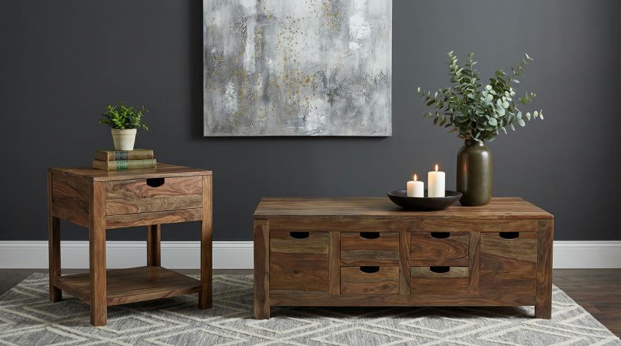 Modal Additional Images for Esther 6-drawer Solid Wood Coffee Table Natural Sheesham