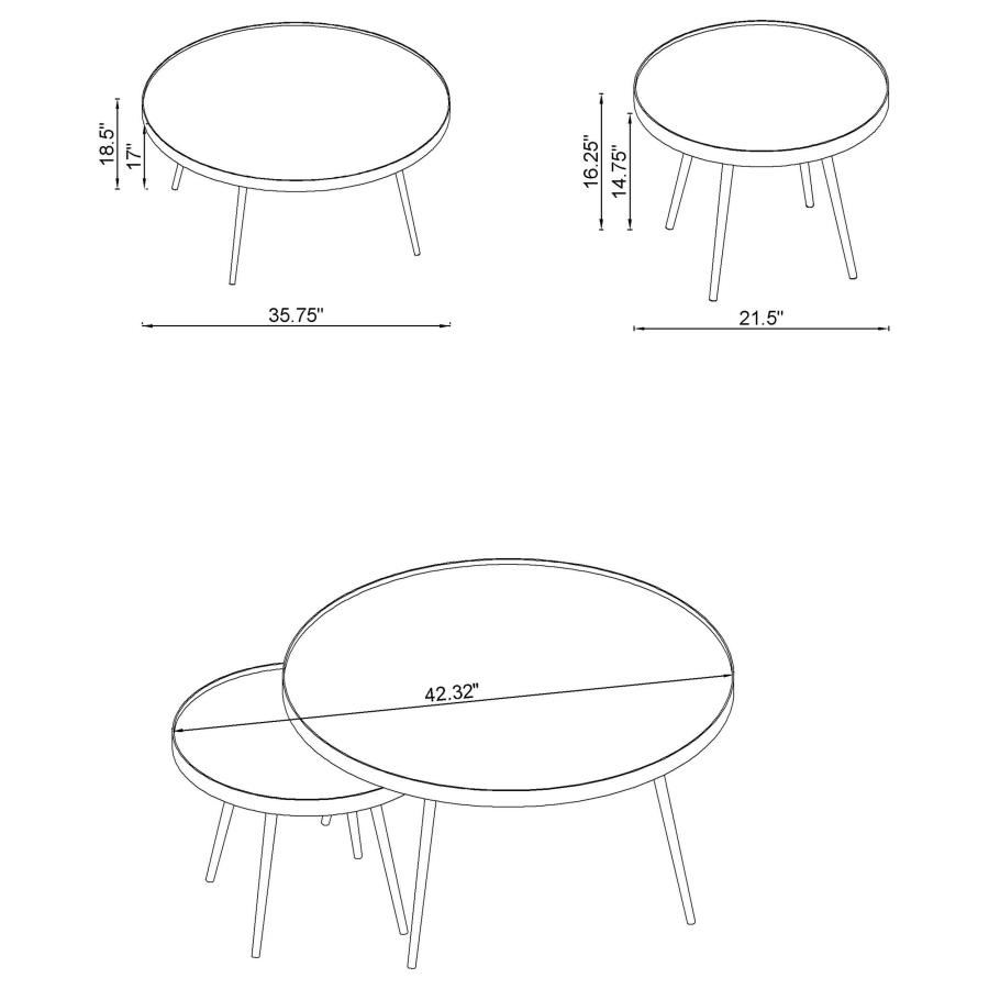 Modal Additional Images for Kaelyn 4-piece Round Coffee and End Table Set Gold