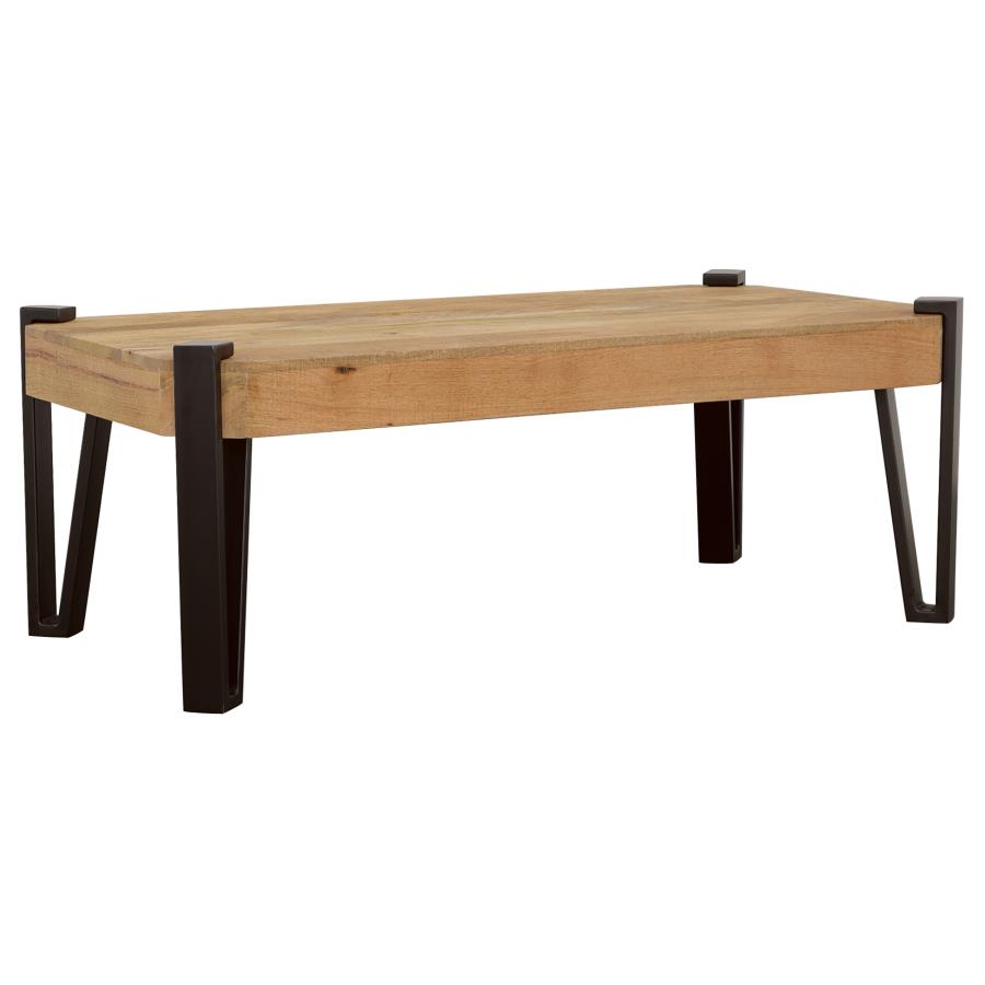 Winston Rectangular Wood Top Coffee Table Natural (image for) Winston Rectangular Wood Top Coffee Table Natural