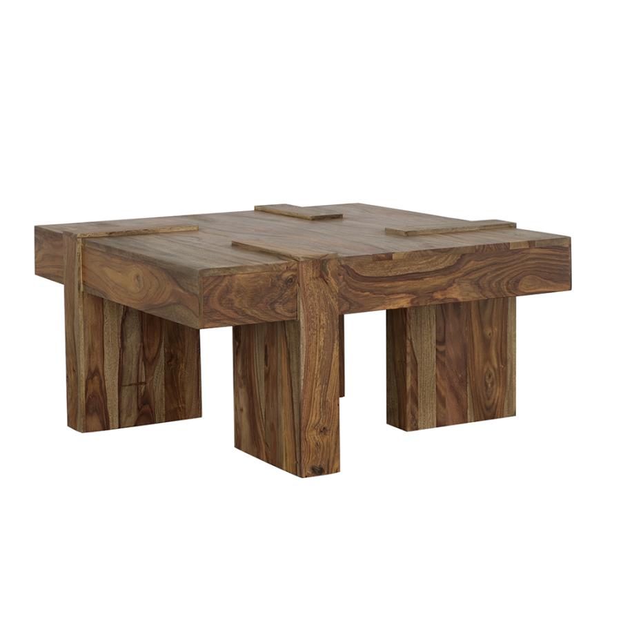 Samira Square Solid Wood Coffee Table Natural Sheesham (image for) Samira Square Solid Wood Coffee Table Natural Sheesham