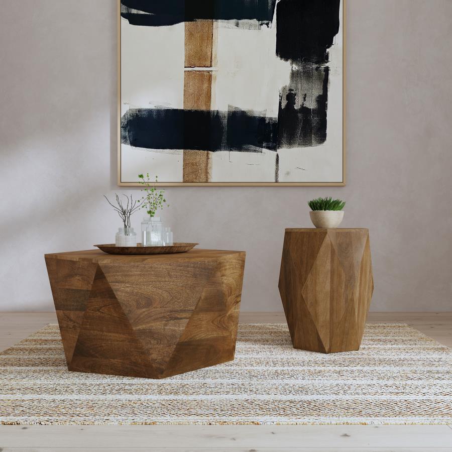 (image for) Zalika 2-piece Solid Wood Coffee and End Table Set Natural