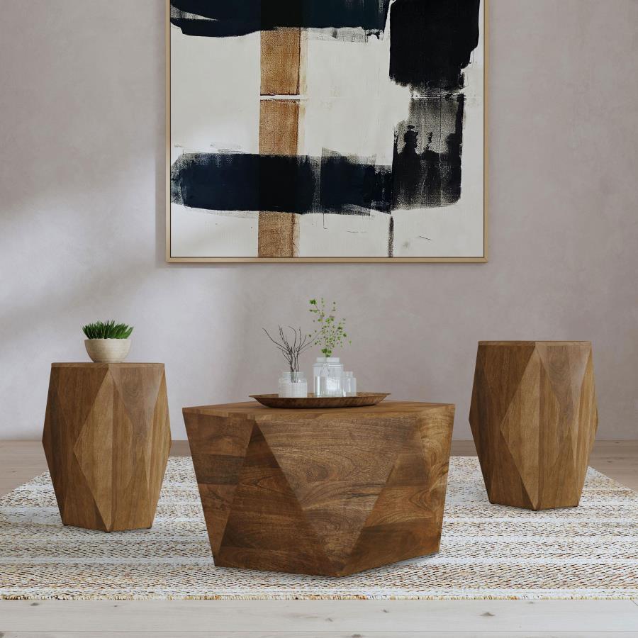 (image for) Zalika 3-piece Solid Wood Coffee and End Table Set Natural
