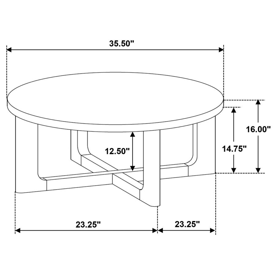 Modal Additional Images for Kessler 3-piece Round Sculptural Wood Coffee Table Set Light Oak