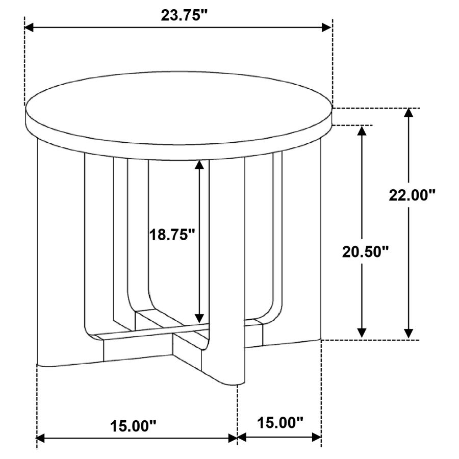 Modal Additional Images for Kessler Round Sculptural Wood End Table Brown