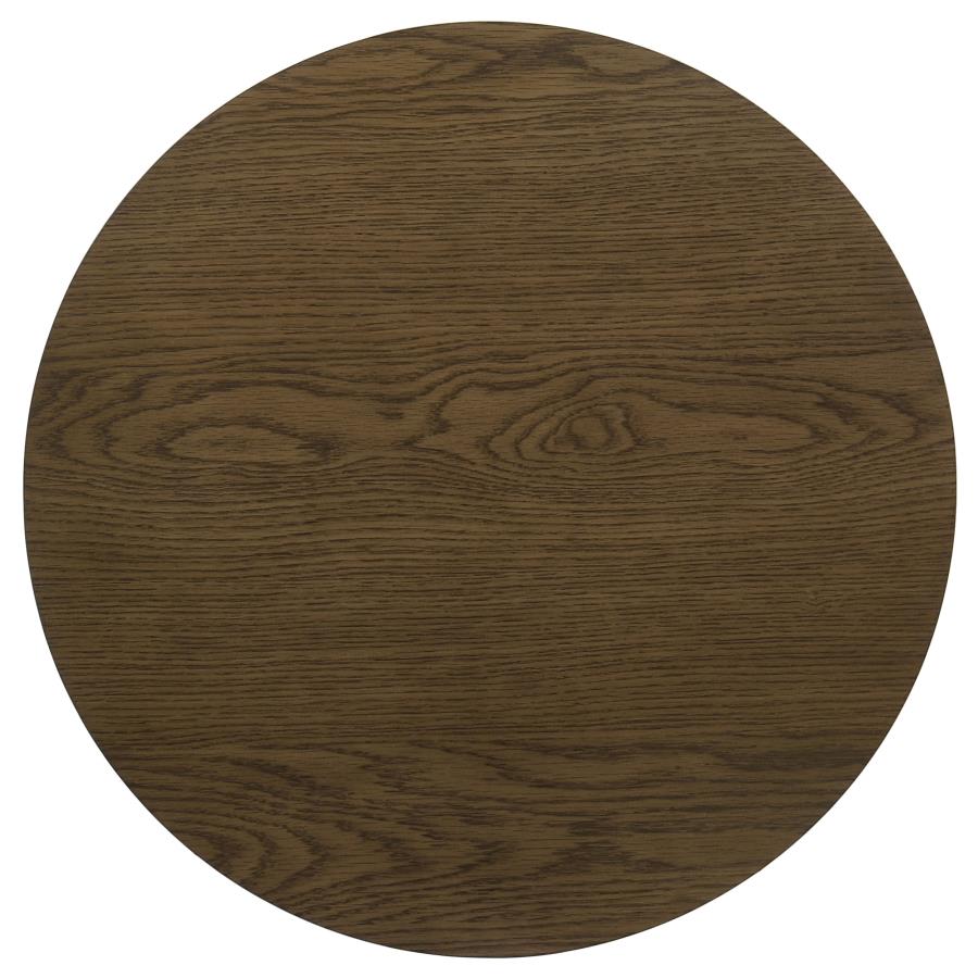 Kessler 2-piece Round Sculptural Wood Coffee Table Set Brown
