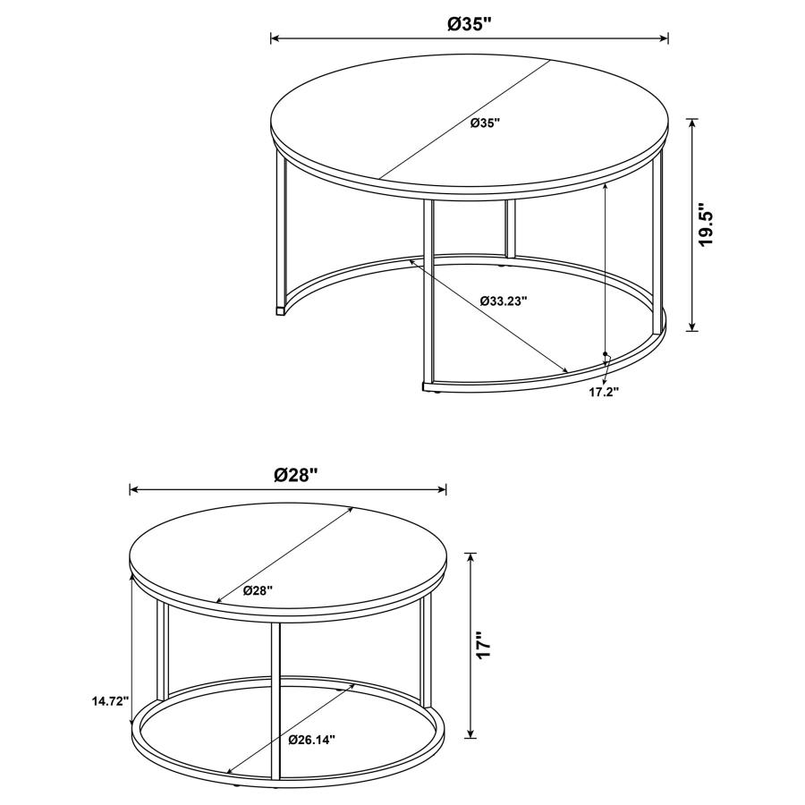 Modal Additional Images for Lainey 2-piece Round Nesting Coffee Table Mango