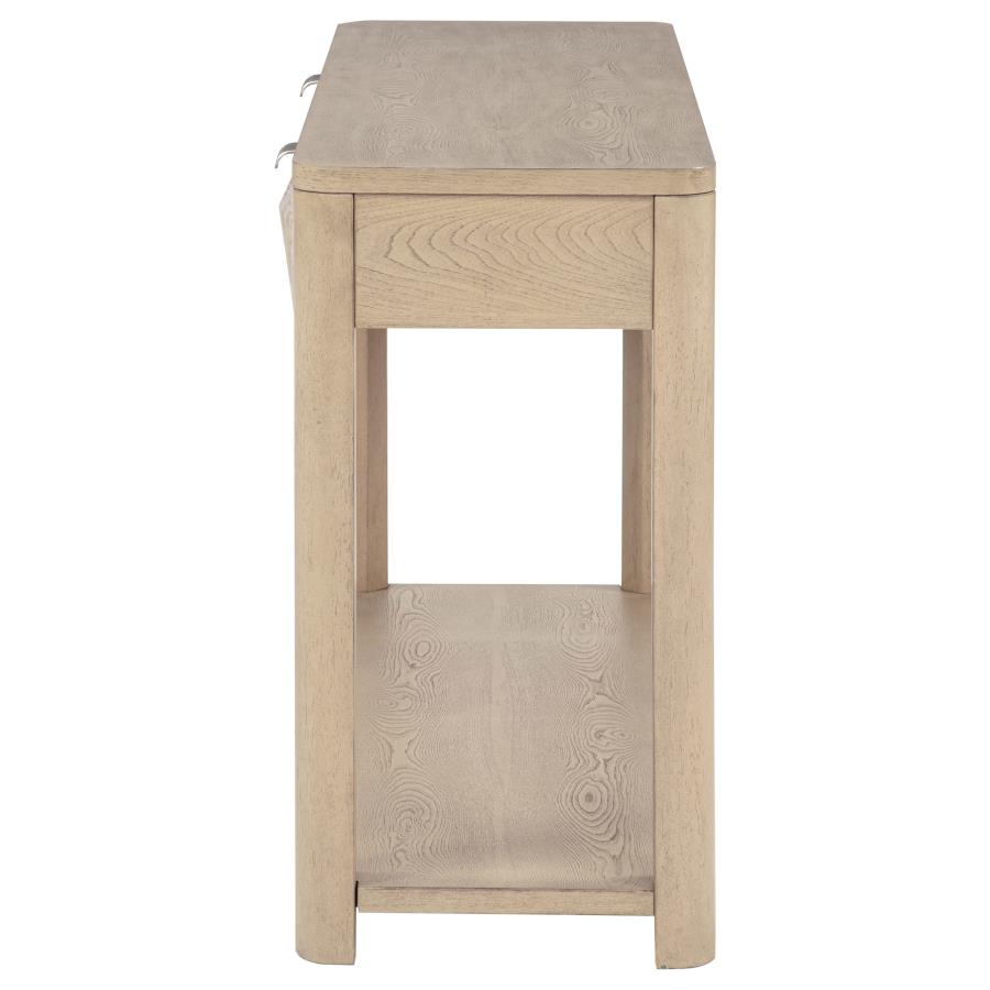 Marcelo Sofa Console Table with 2 Drawers and Shelf Light Elm