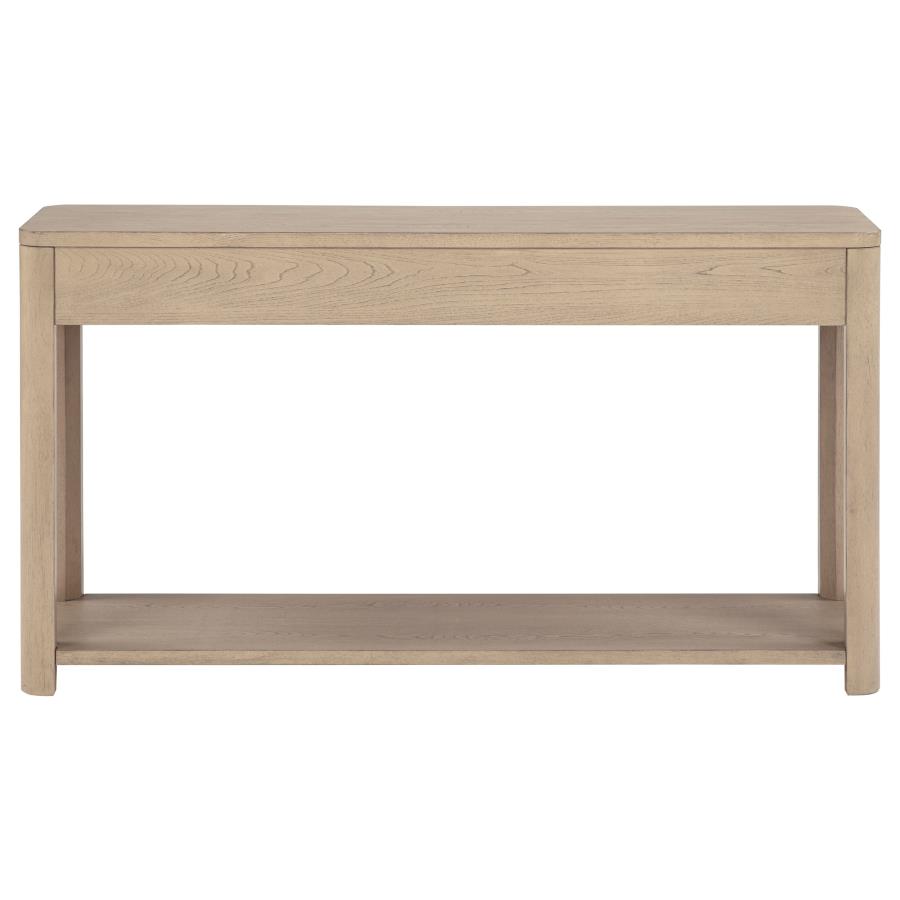 Marcelo Sofa Console Table with 2 Drawers and Shelf Light Elm