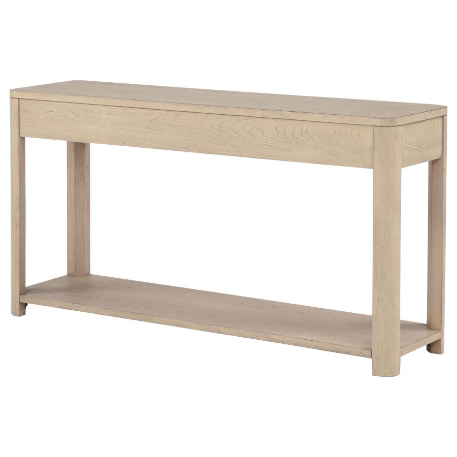 Marcelo Sofa Console Table with 2 Drawers and Shelf Light Elm