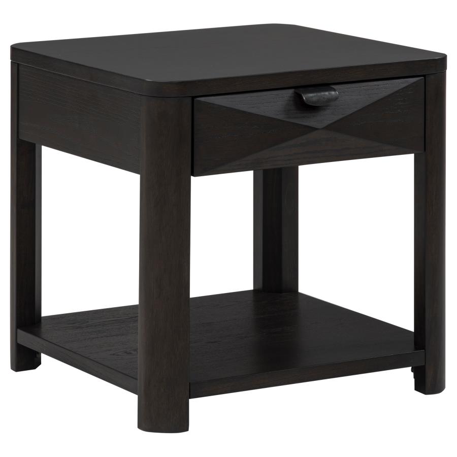 (image for) Marcelo Wood End Table with Drawer and Shelf Coffee