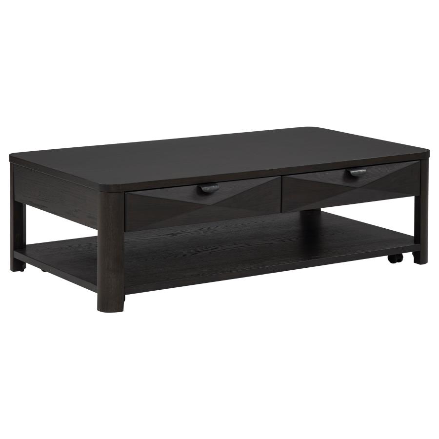 (image for) Marcelo Wood Coffee Table with 2 Drawers and Shelf Coffee