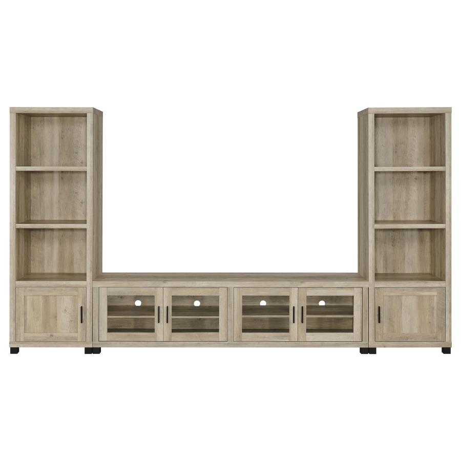 Sachin 3-piece 79-inch TV Entertainment Center Antique Pine