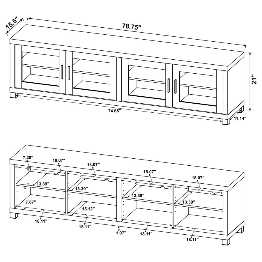 Modal Additional Images for Sachin 4-door Engineered Wood 79" TV Stand Dark Pine
