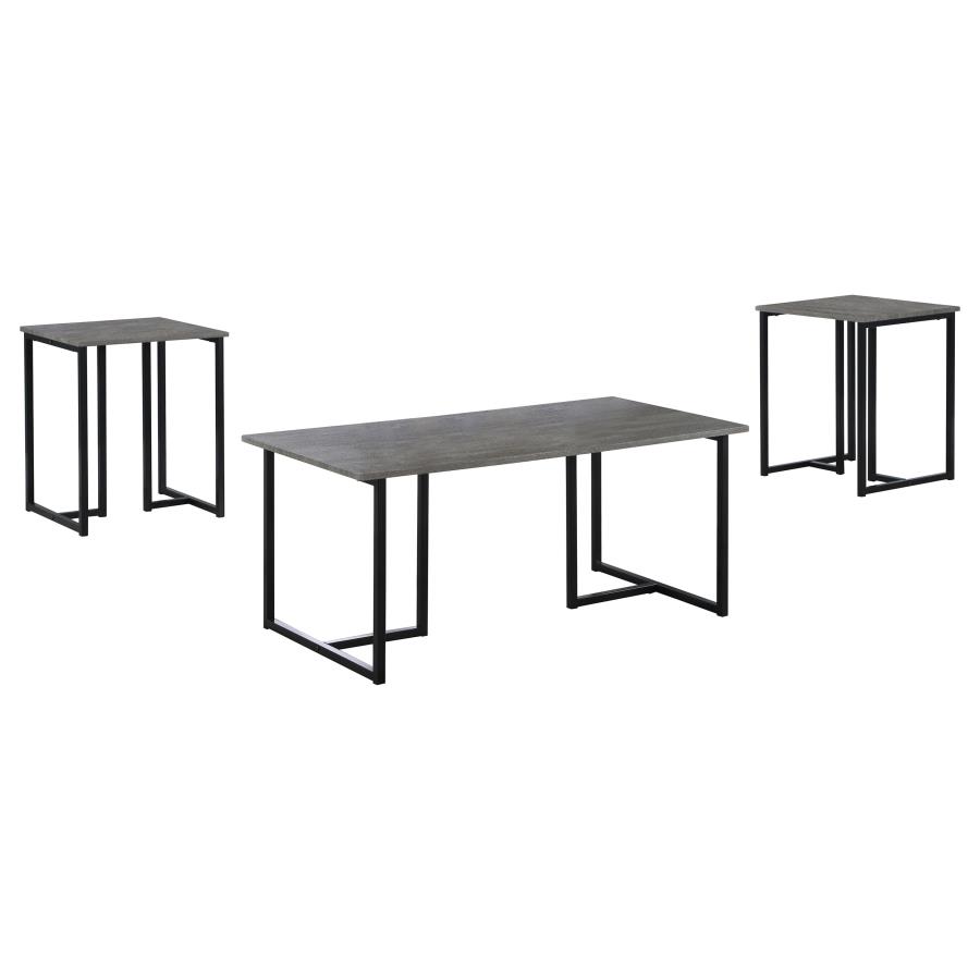Nyla 3-piece Engineered Wood Coffee Table Set Weathered Grey (image for) Nyla 3-piece Engineered Wood Coffee Table Set Weathered Grey