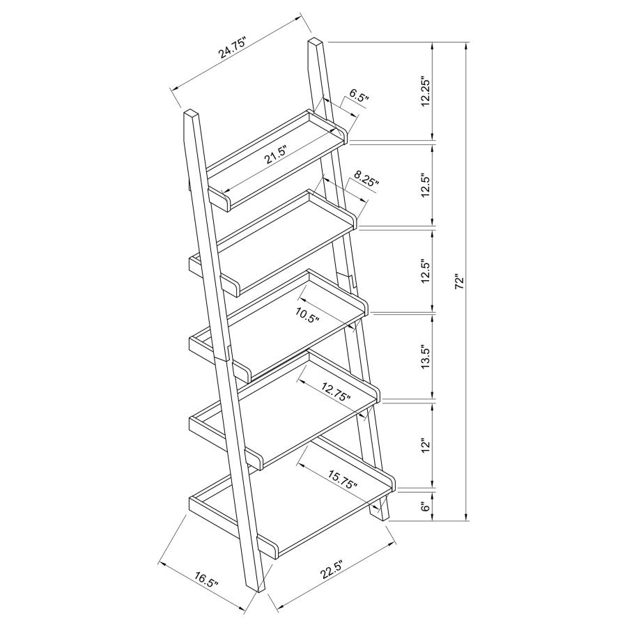 Modal Additional Images for Colella 3-piece Storage Ladder Bookshelf Set Cappuccino