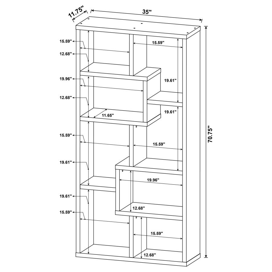 Modal Additional Images for Theo 71-inch 6-shelf Bookshelf Mango