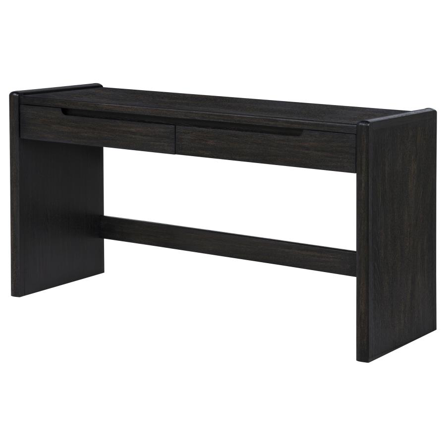 Leandro 2-drawer Home Office Writing Desk Burnished Black