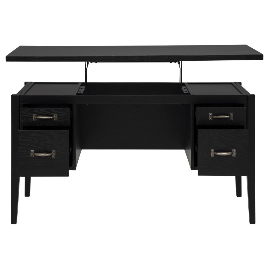 Graham 54-inch 4-drawer Double Pedestal Lift Top Computer Desk Black