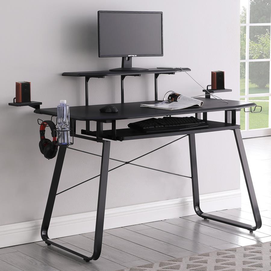 Alfie 59-inch Computer Gaming Desk with USB Ports Black