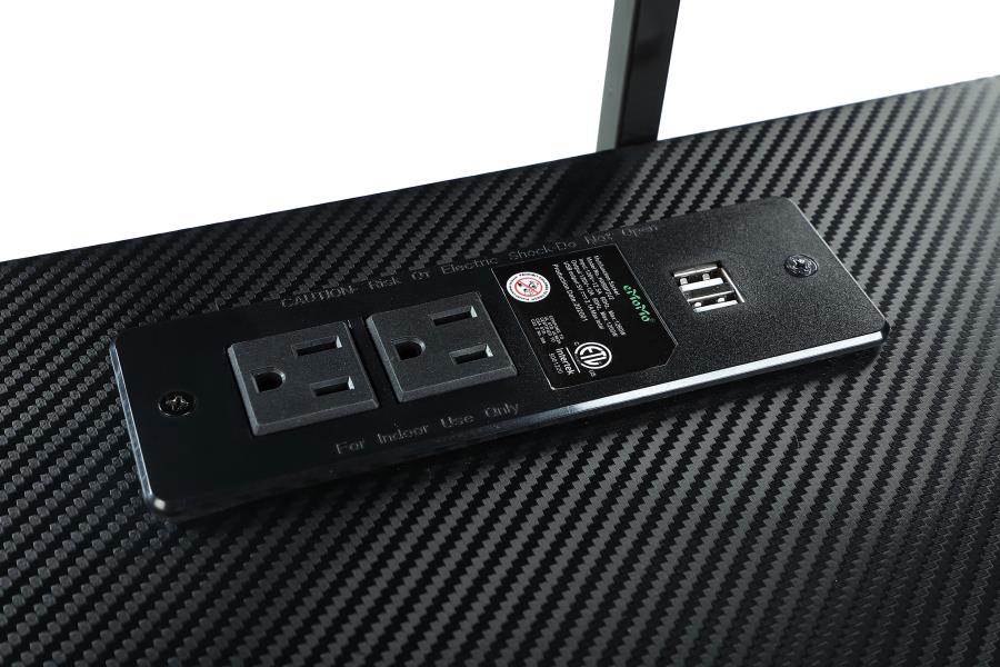 Alfie 59-inch Computer Gaming Desk with USB Ports Black