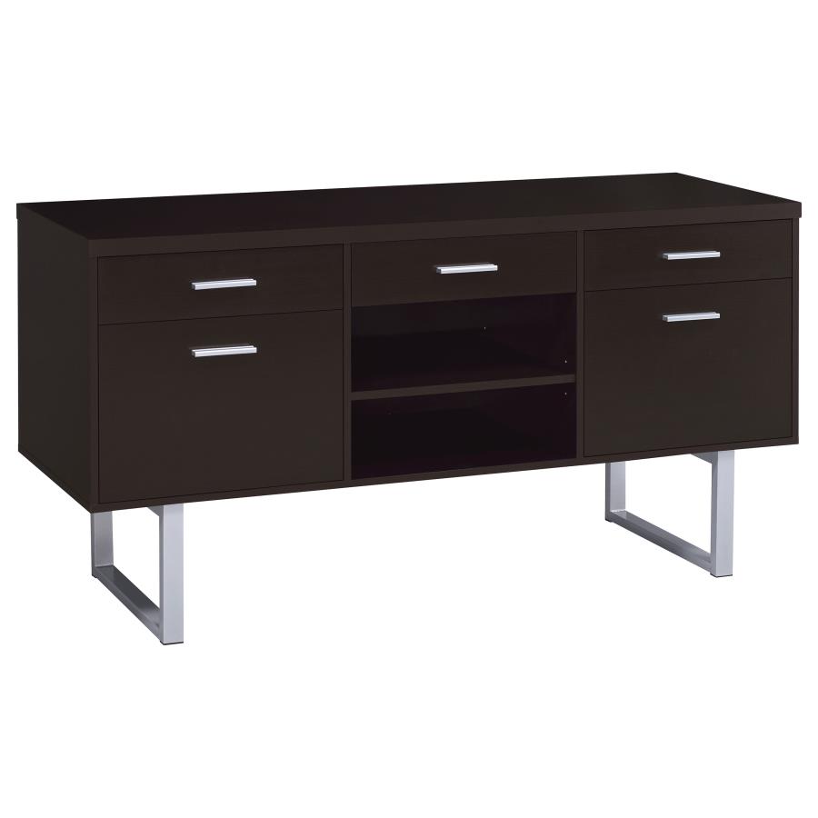 Lawtey 5-drawer Home Office Storage Credenza Cappuccino (image for) Lawtey 5-drawer Home Office Storage Credenza Cappuccino