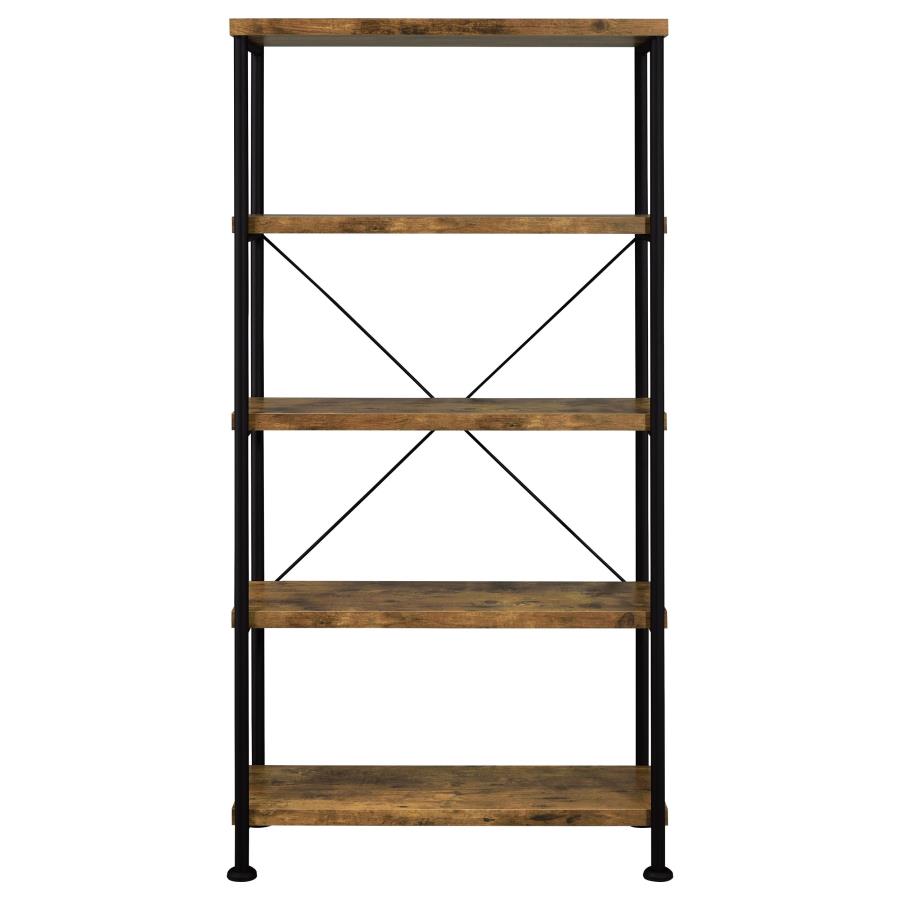 Analiese 63-inch 4-shelf Bookshelf Rustic Nutmeg