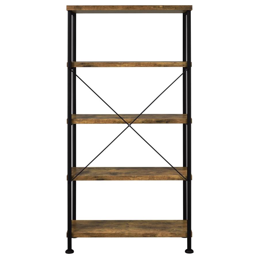Analiese 63-inch 4-shelf Bookshelf Rustic Nutmeg